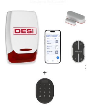 Desi Midline Smart Akıllı Alarm Sistemi + Keypad (Wifi-Uygulama ile Kullanım)